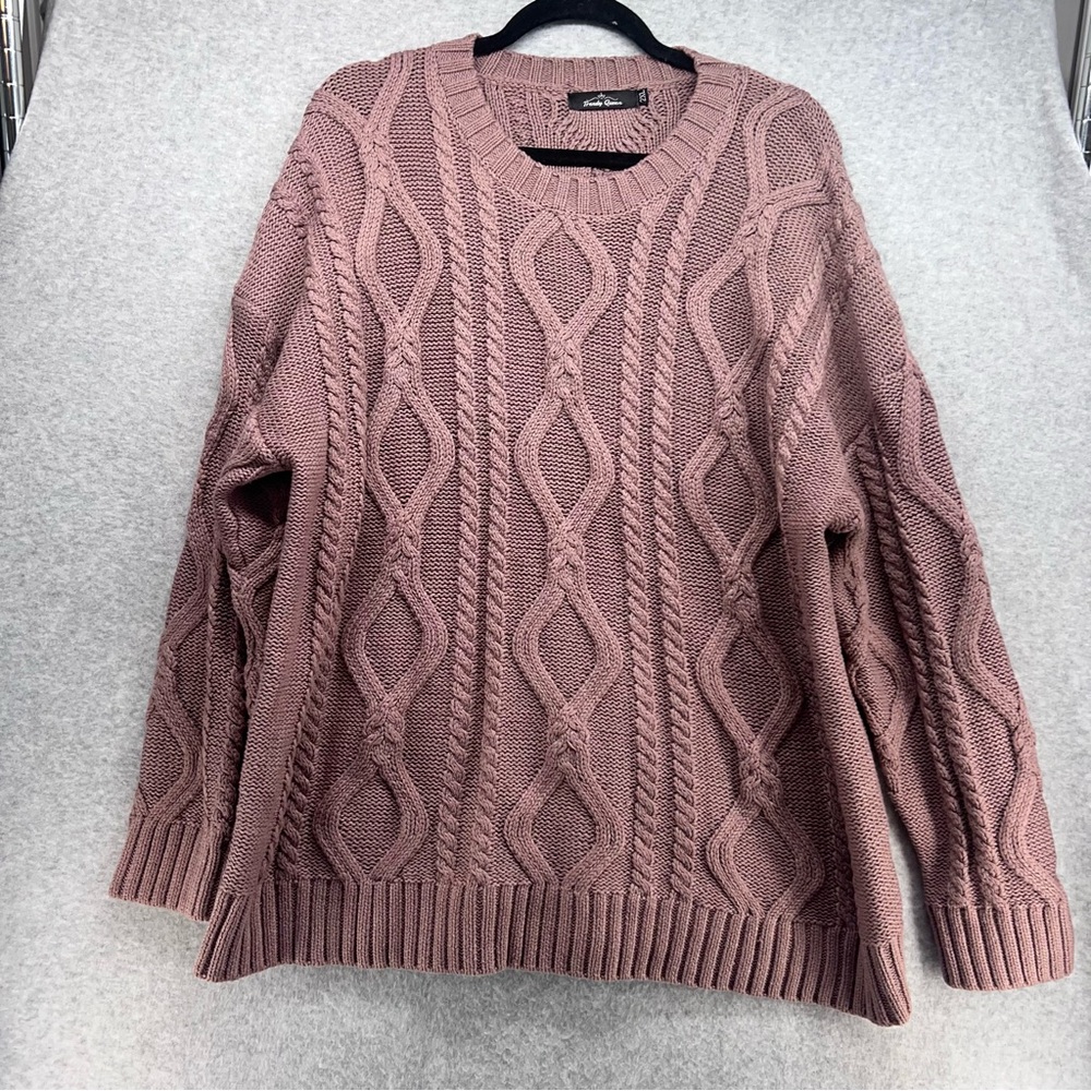 Cozy Cable Knit Sweater in Mauve